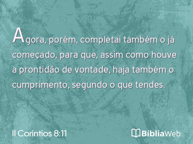 II Coríntios 8:11 em imagem para compartilhar