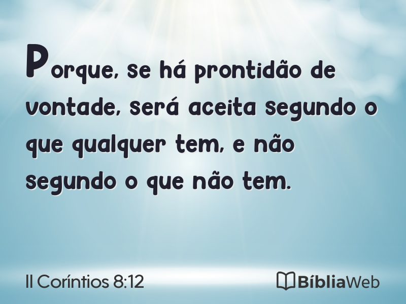 II Coríntios 8:12 em imagem para compartilhar