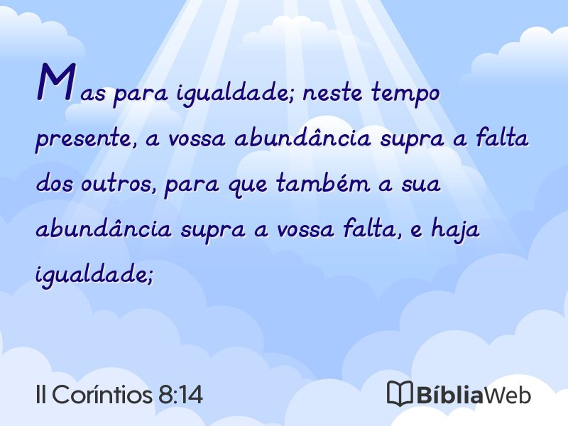 II Coríntios 8:14 em imagem para compartilhar
