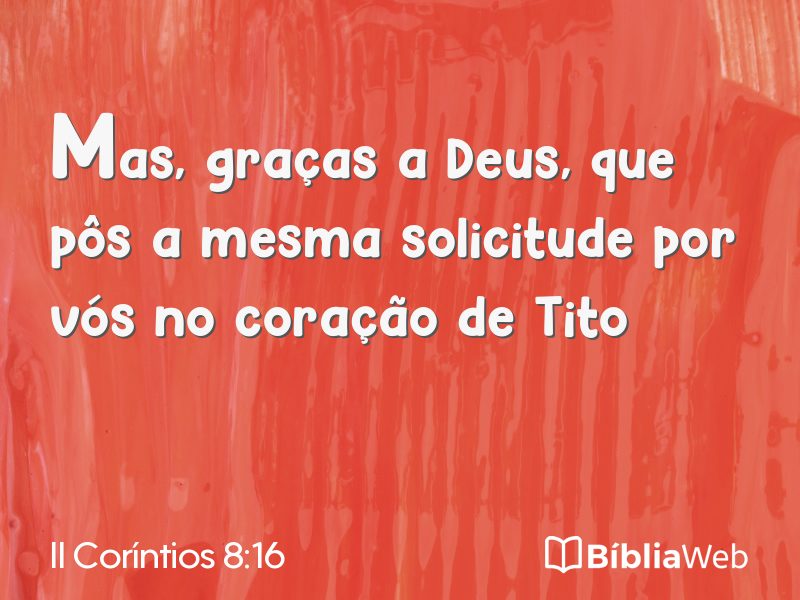 II Coríntios 8:16 em imagem para compartilhar