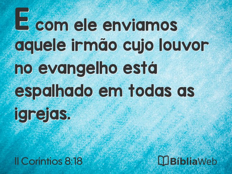 II Coríntios 8:18 em imagem para compartilhar