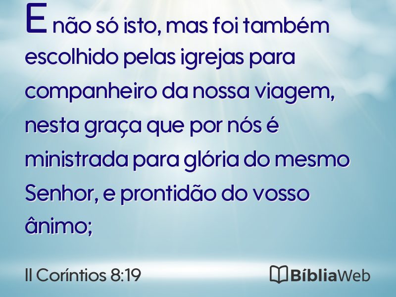 II Coríntios 8:19 em imagem para compartilhar
