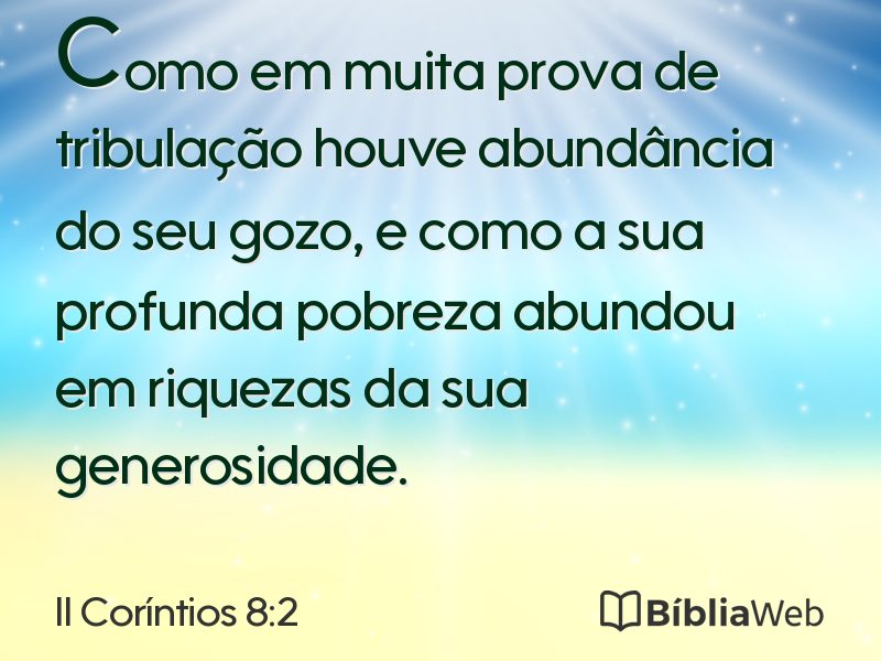 II Coríntios 8:2 em imagem para compartilhar