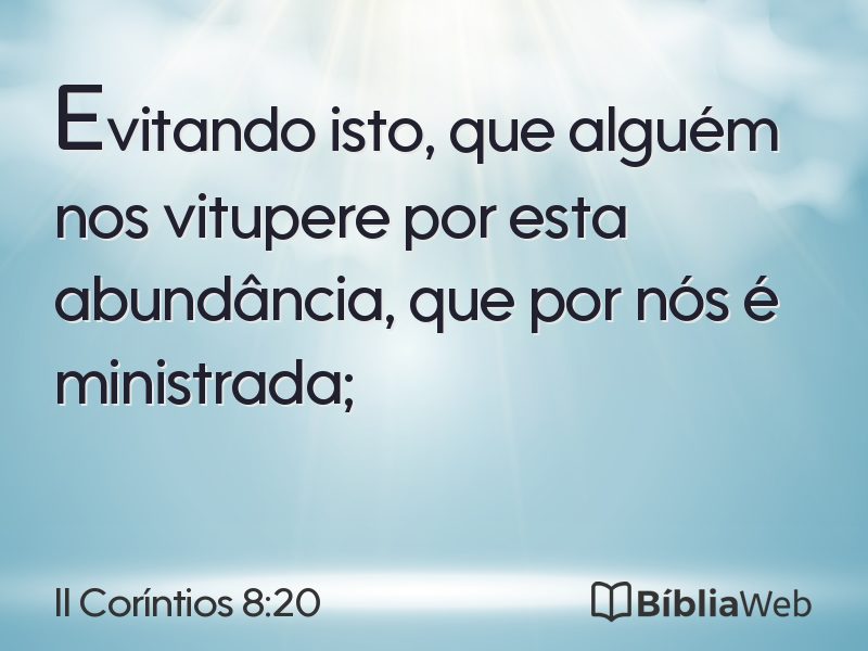 II Coríntios 8:20 em imagem para compartilhar