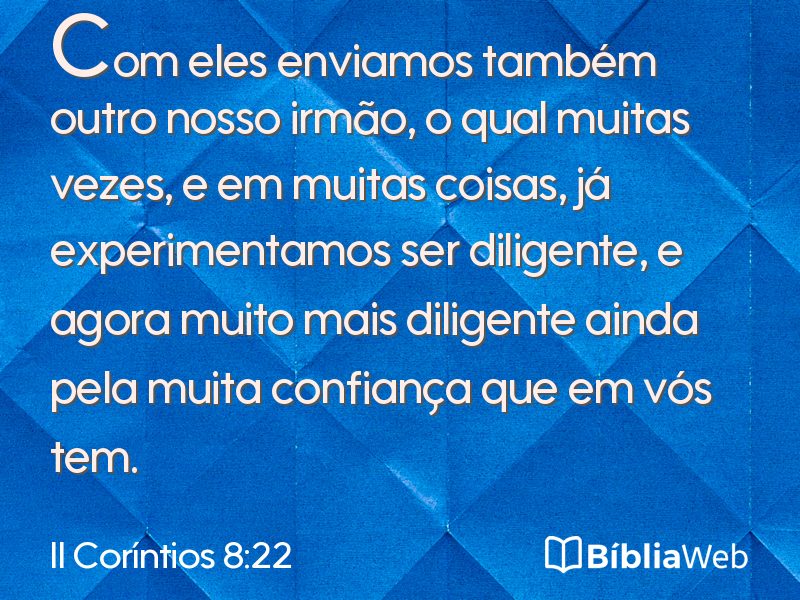 II Coríntios 8:22 em imagem para compartilhar