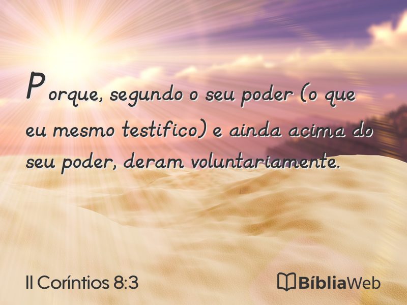 II Coríntios 8:3 em imagem para compartilhar
