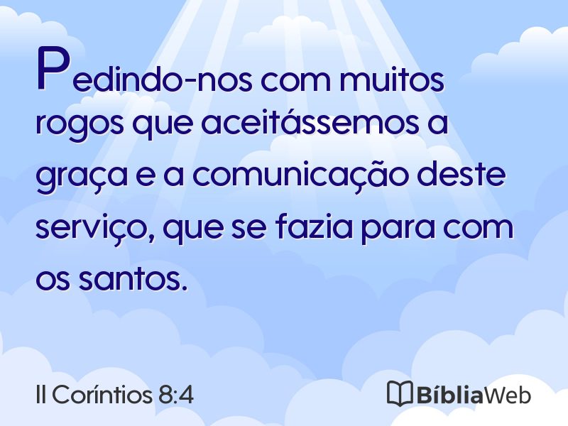 II Coríntios 8:4 em imagem para compartilhar