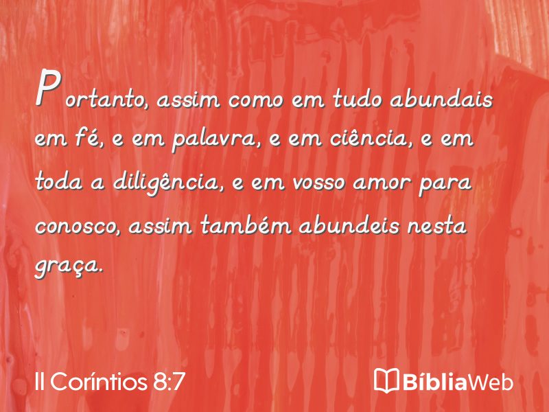 II Coríntios 8:7 em imagem para compartilhar