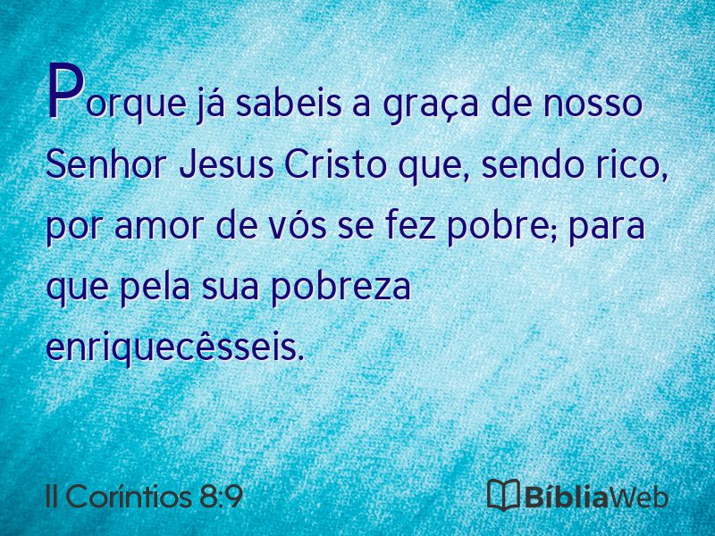 II Coríntios 8:9 em imagem para compartilhar