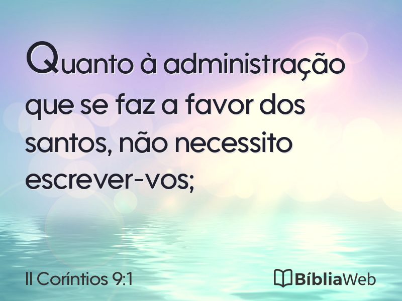 II Coríntios 9:1 em imagem para compartilhar