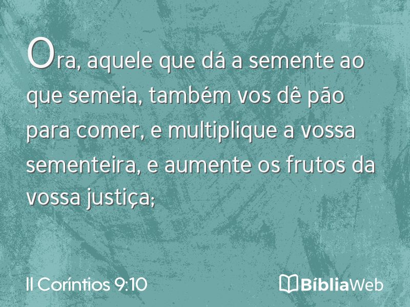 II Coríntios 9:10 em imagem para compartilhar