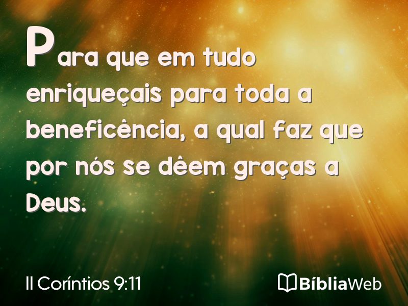 II Coríntios 9:11 em imagem para compartilhar