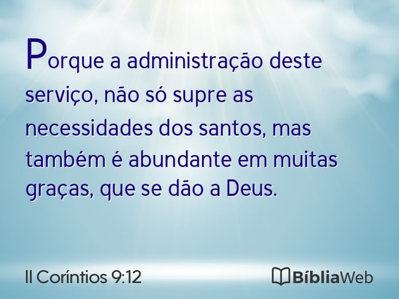 II Coríntios 9:12 em imagem para compartilhar