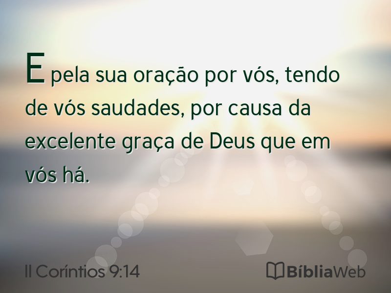 II Coríntios 9:14 em imagem para compartilhar