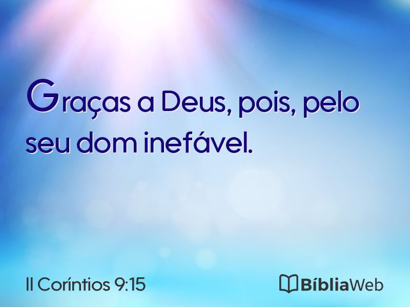 II Coríntios 9:15 em imagem para compartilhar