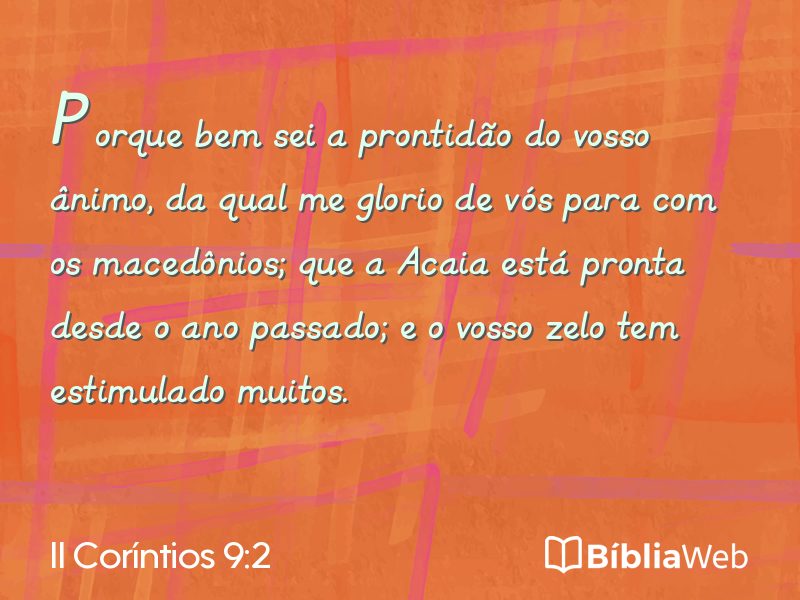 II Coríntios 9:2 em imagem para compartilhar