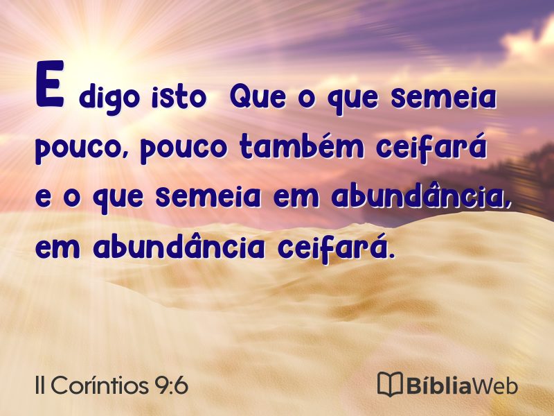 II Coríntios 9:6 em imagem para compartilhar