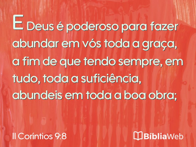 II Coríntios 9:8 em imagem para compartilhar
