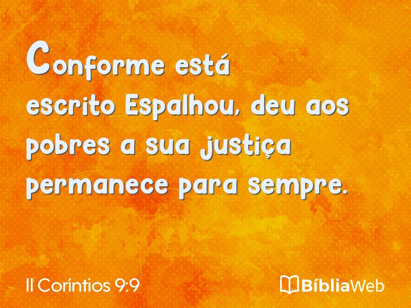 II Coríntios 9:9 em imagem para compartilhar