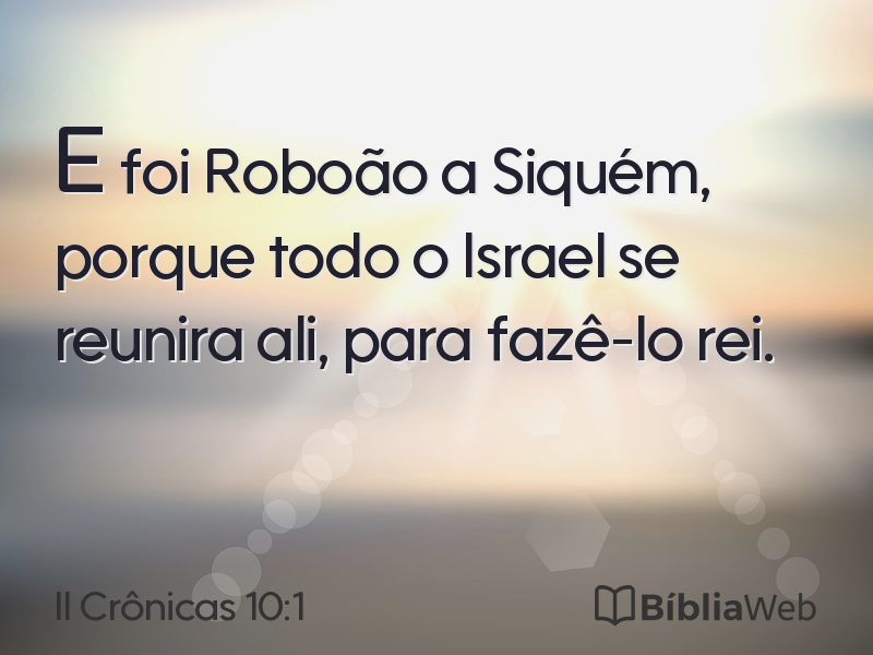 II Crônicas 10:1 em imagem para compartilhar