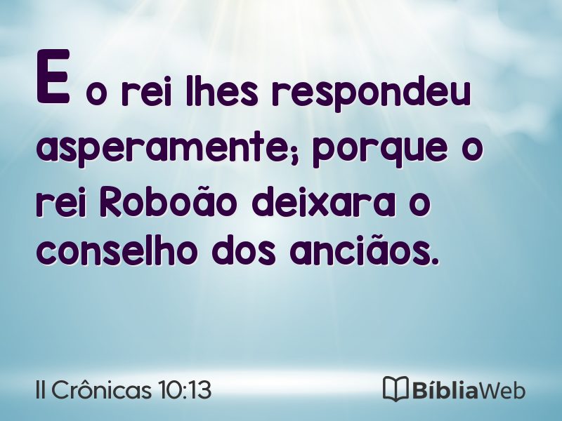 II Crônicas 10:13 em imagem para compartilhar