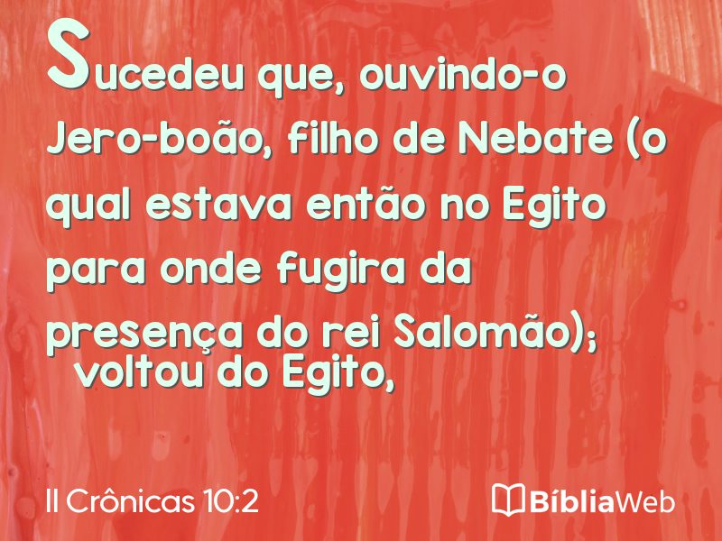 II Crônicas 10:2 em imagem para compartilhar