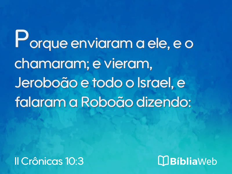 II Crônicas 10:3 em imagem para compartilhar