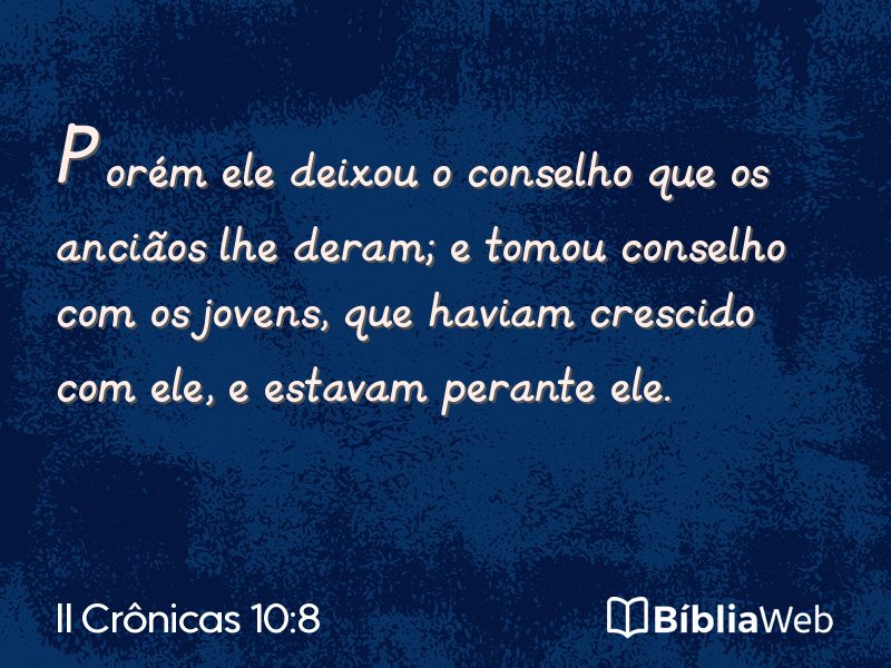 II Crônicas 10:8 em imagem para compartilhar