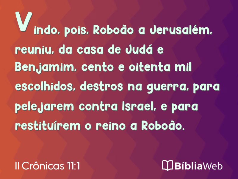 II Crônicas 11:1 em imagem para compartilhar