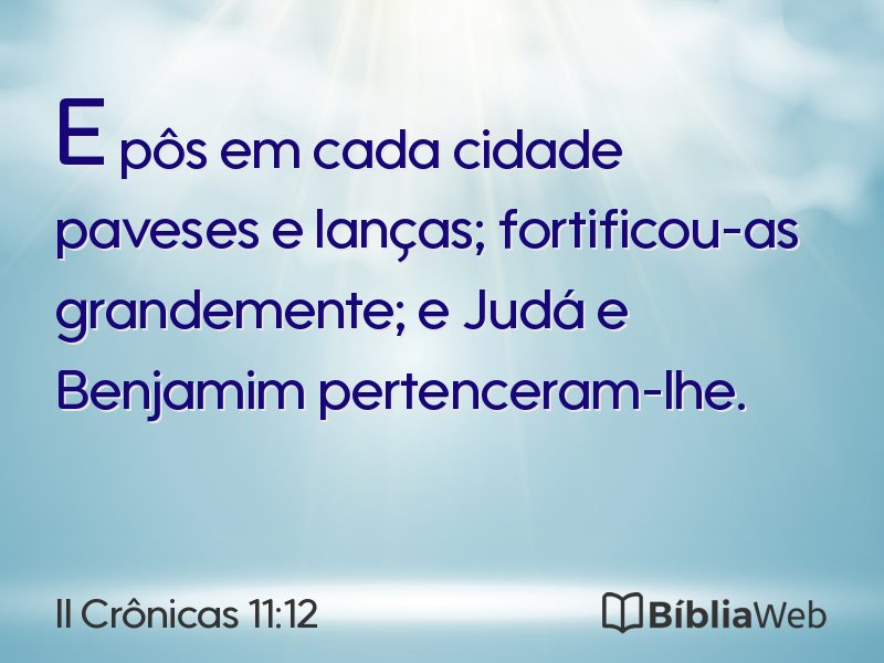 II Crônicas 11:12 em imagem para compartilhar