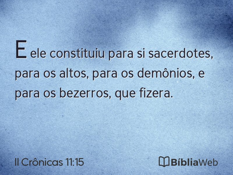 II Crônicas 11:15 em imagem para compartilhar
