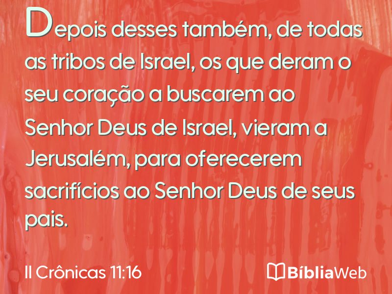 II Crônicas 11:16 em imagem para compartilhar