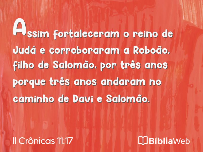 II Crônicas 11:17 em imagem para compartilhar