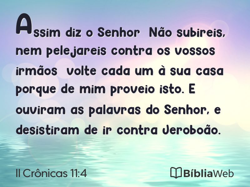 II Crônicas 11:4 em imagem para compartilhar