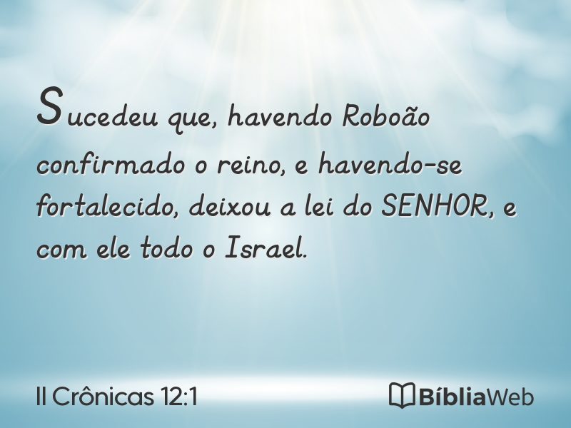 II Crônicas 12:1 em imagem para compartilhar