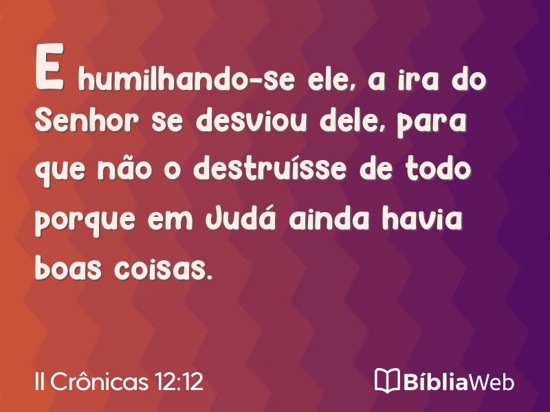 II Crônicas 12:12 em imagem para compartilhar