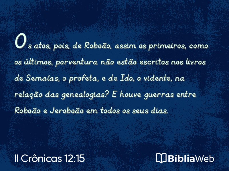 II Crônicas 12:15 em imagem para compartilhar