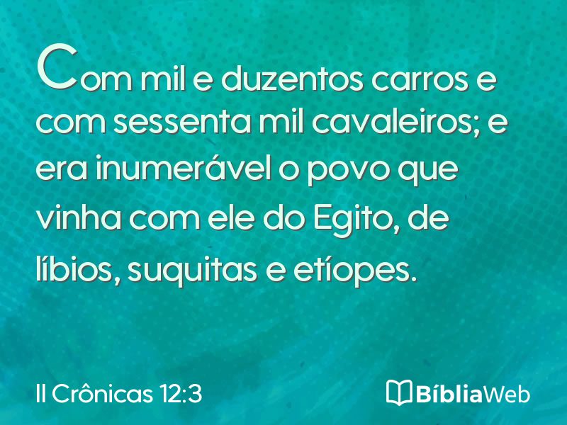 II Crônicas 12:3 em imagem para compartilhar