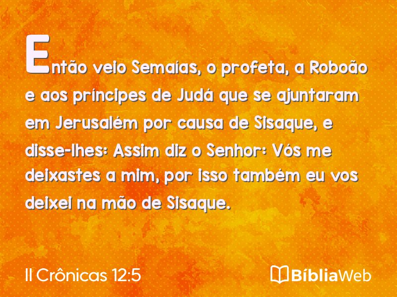 II Crônicas 12:5 em imagem para compartilhar