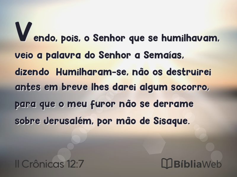 II Crônicas 12:7 em imagem para compartilhar