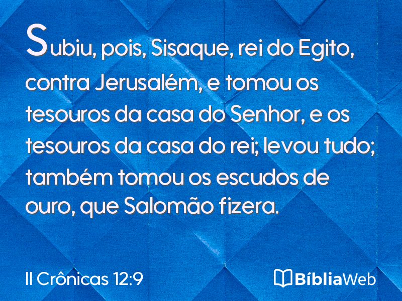II Crônicas 12:9 em imagem para compartilhar