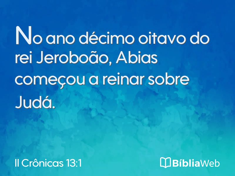 II Crônicas 13:1 em imagem para compartilhar