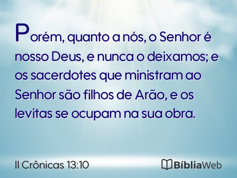 II Crônicas 13:10 em imagem para compartilhar