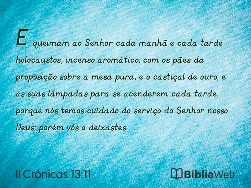 II Crônicas 13:11 em imagem para compartilhar