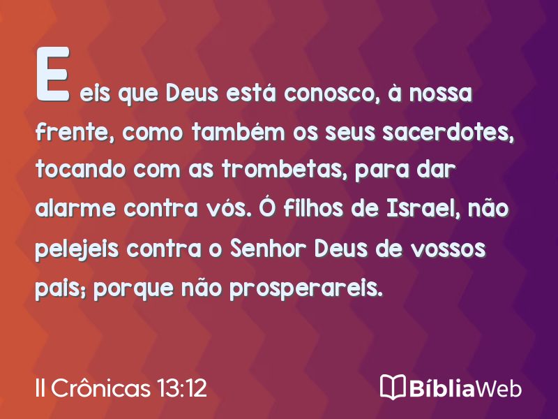 II Crônicas 13:12 em imagem para compartilhar