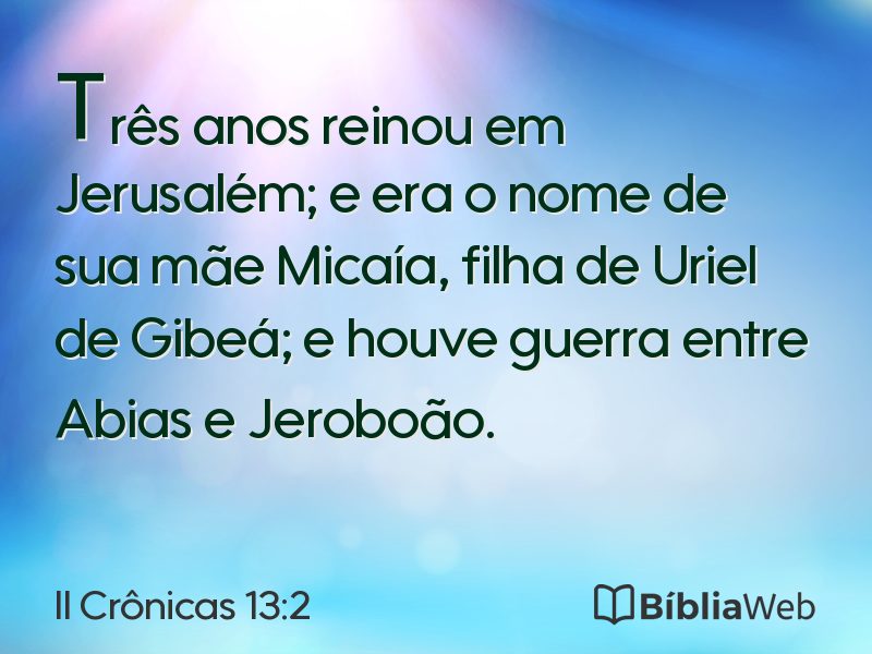 II Crônicas 13:2 em imagem para compartilhar