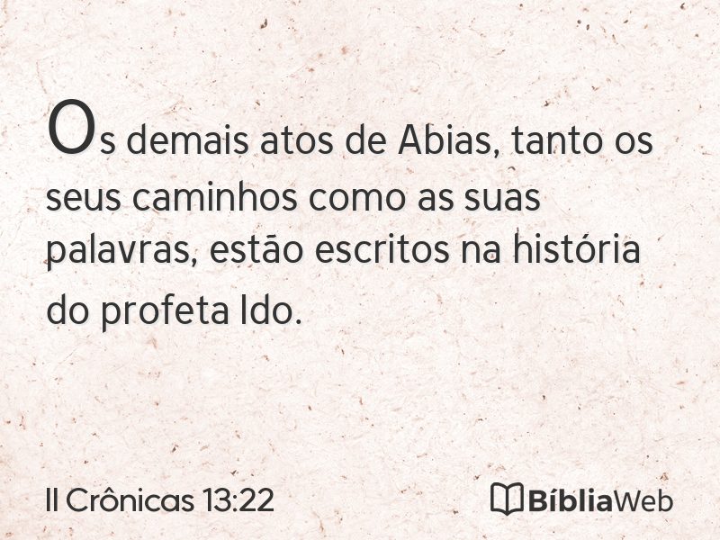 II Crônicas 13:22 em imagem para compartilhar
