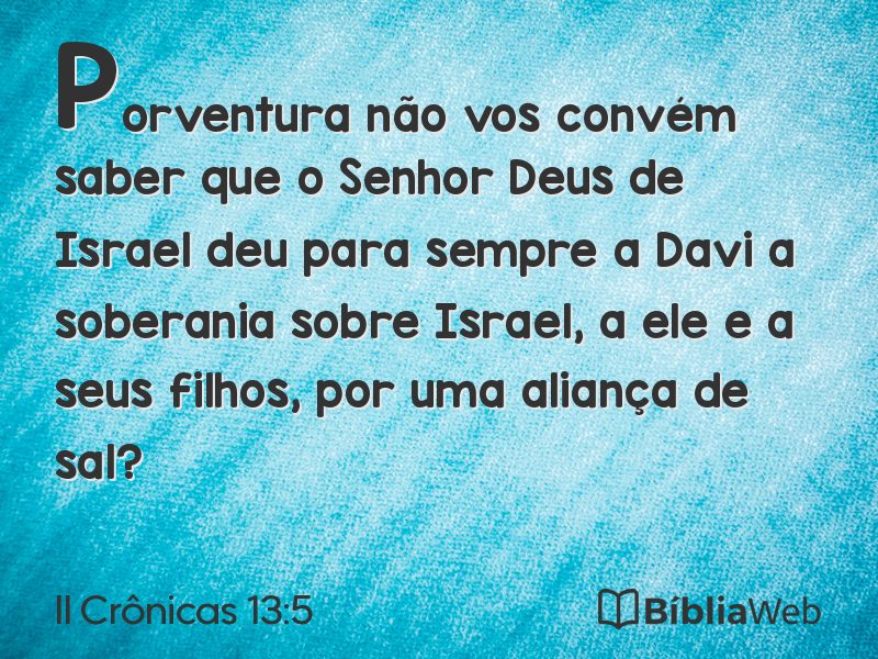 II Crônicas 13:5 em imagem para compartilhar