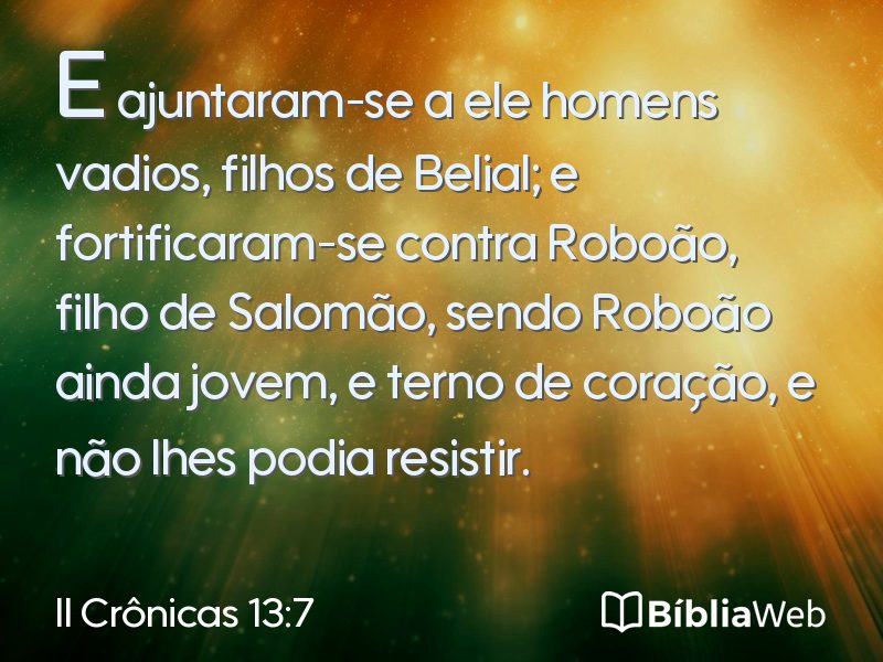 II Crônicas 13:7 em imagem para compartilhar