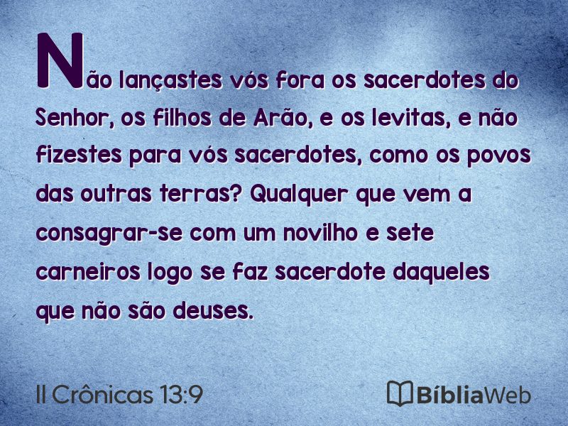 II Crônicas 13:9 em imagem para compartilhar